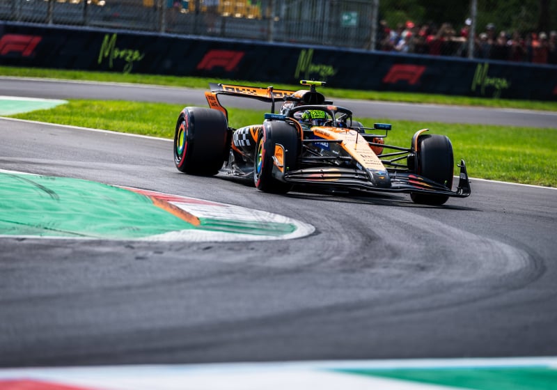 Norris during FP2 at Monza