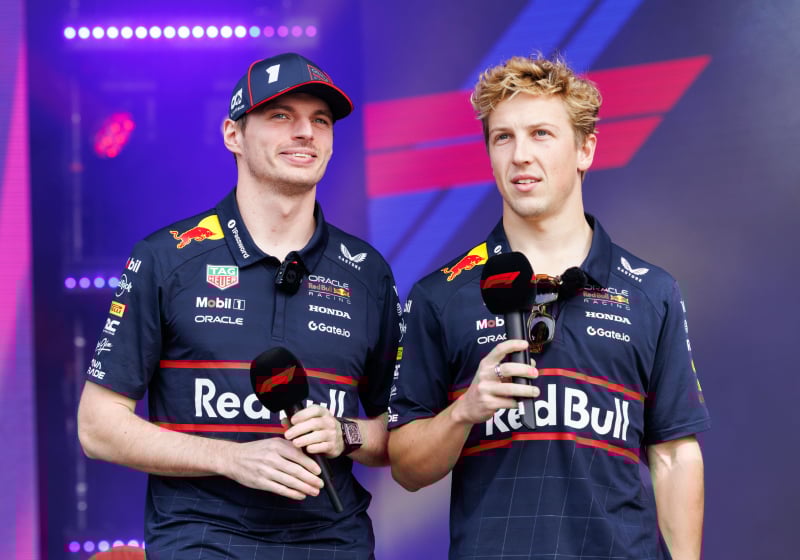 Verstappen and Lawson at Red Bull