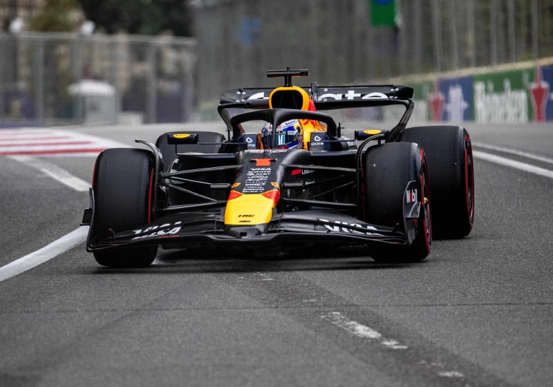 Verstappen during FP3 in Baku