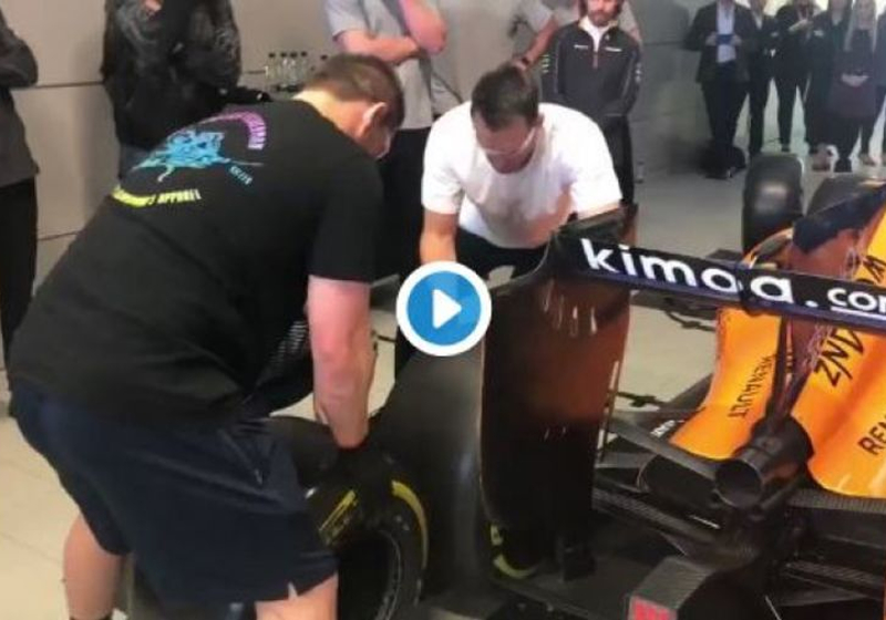 VIDEO: All Blacks tackle McLaren's pit-stop challenge