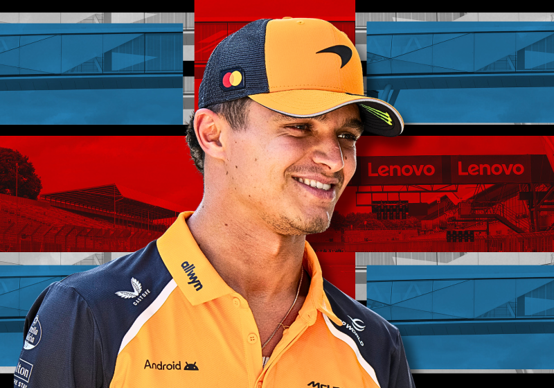 Lando Norris with the British flag