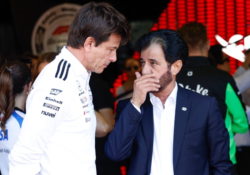 Toto Wolff, Mohammed Ben Sulayem, Mercedes, FIA, Monza, Italy, 2025