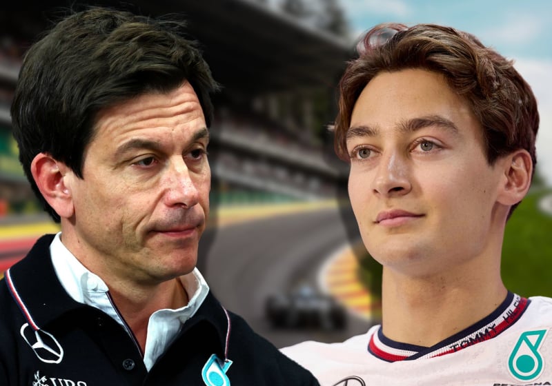 Toto Wolff, George Russell, Social, 2024