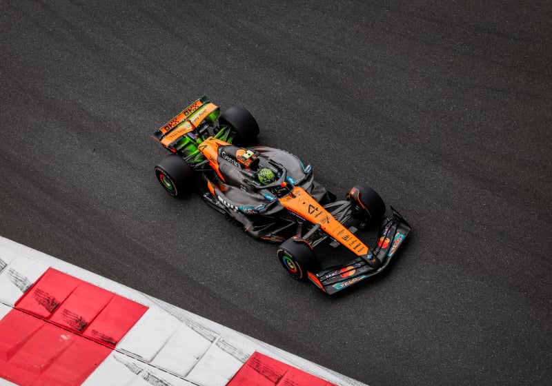 Norris during FP1 in Abu Dhabi