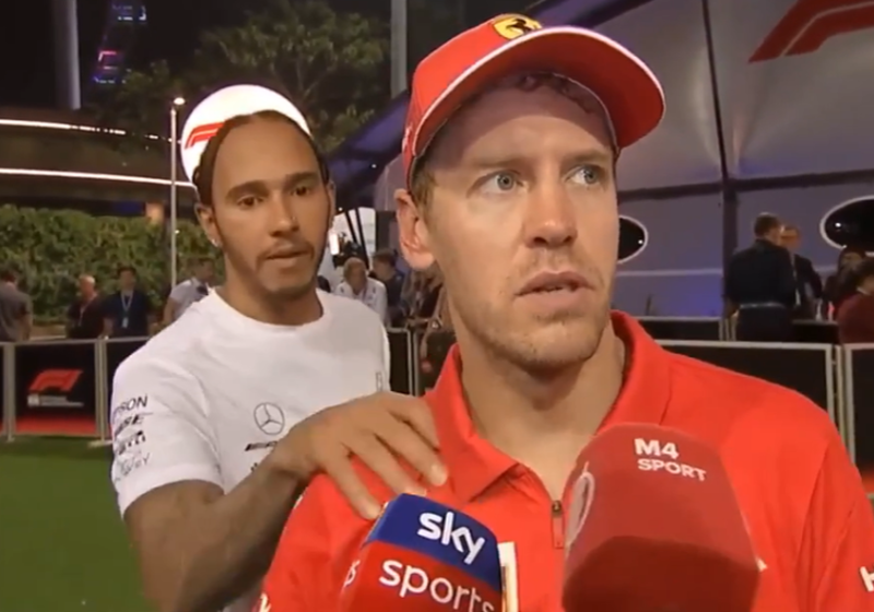 Hamilton blij met winst Vettel in Singapore: "Maakte me zorgen om hem"