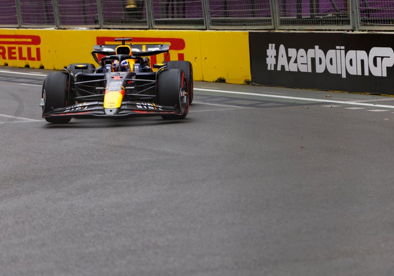 Verstappen during qualifying in Baku