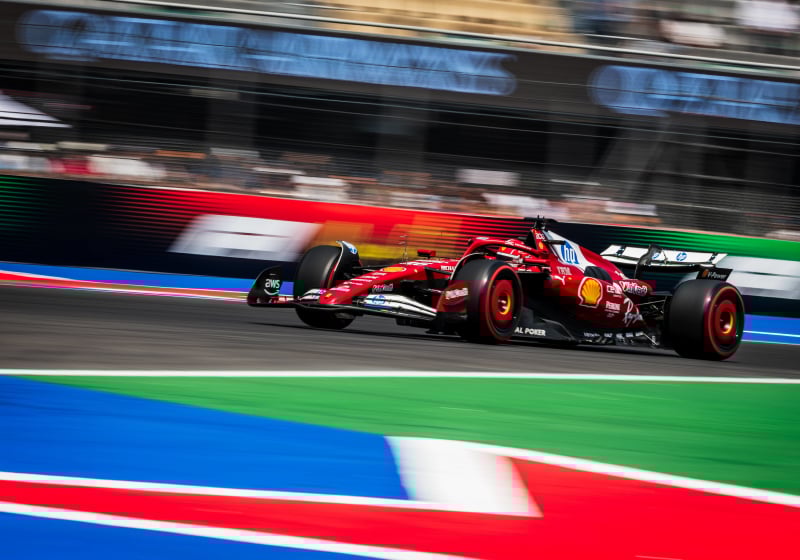 Leclerc during practice in Mexico
