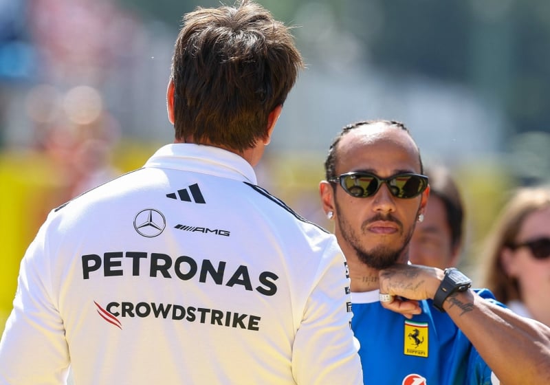 Lewis Hamilton, Toto Wolff, Ferrari, Mercedes, Monza, Italy, 2025
