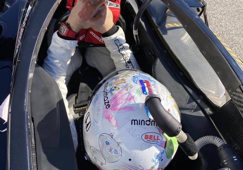 Grosjean toont bijzonder helmontwerp tijdens eerste IndyCar-test