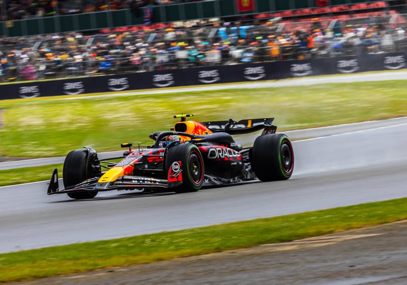 Perez during race at Silverstone