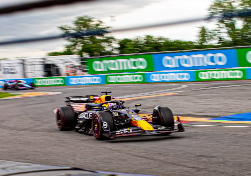 Verstappen during FP2 in Montreal