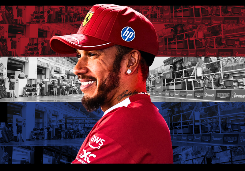 Lewis Hamilton in front of the Dutch flag
