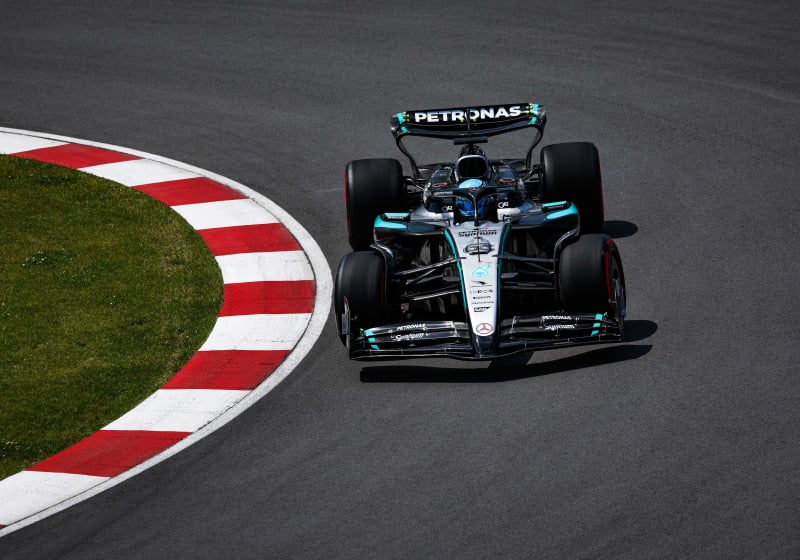 Russell during FP1 in Montreal