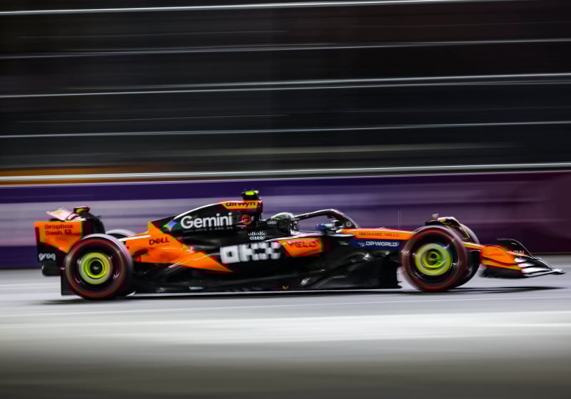 Norris during FP1 in Las Vegas