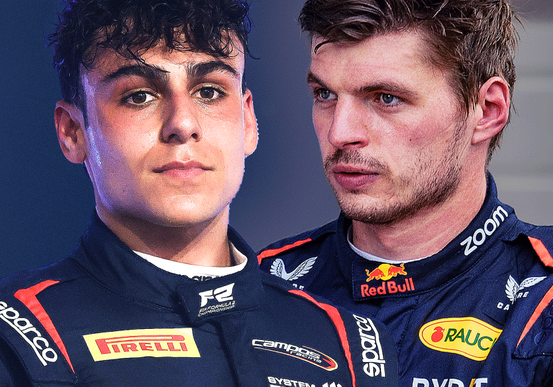 Arvid Lindblad and Max Verstappen