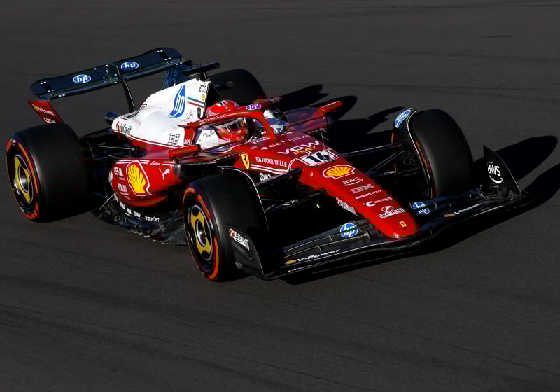 Leclerc during FP2 at Monza
