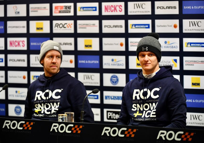 Vettel en Schumacher samen in actie tijdens Race of Champions