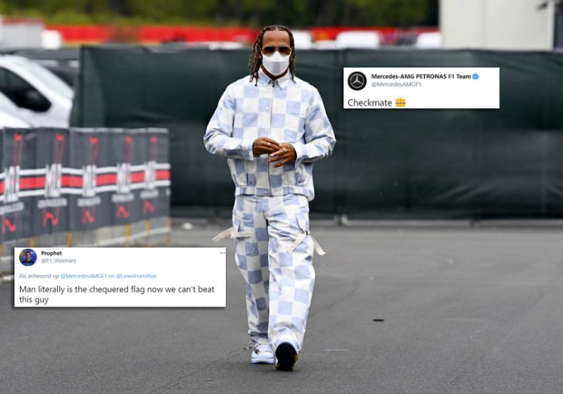 Hamilton zorgt voor vermaak op Twitter met stijlvolle aankomst Imola