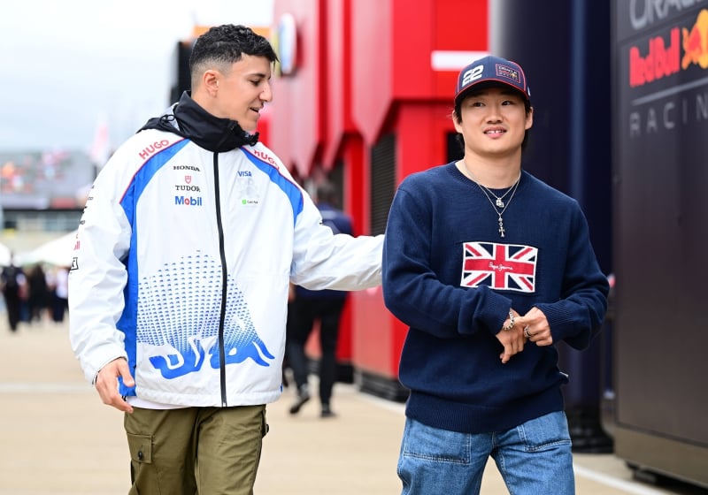Isack Hadjar, Yuki Tsunoda, Red Bull, VCARB, British GP, 2025