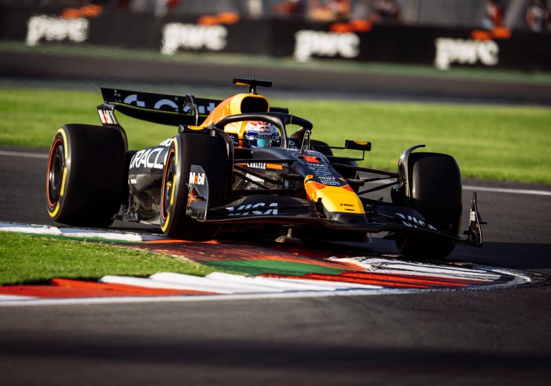 Verstappen during practice in Mexico