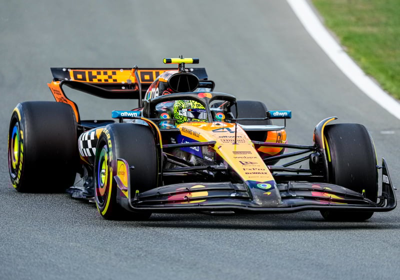 Norris during FP1 at Zandvoort