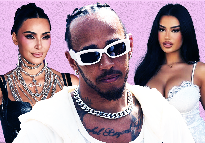 Kim Kardashian, Lewis Hamilton and Julia Medeiros