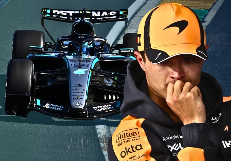 Norris geeft deels Mercedes de schuld van enorme achterstand McLaren: "Nul kans"