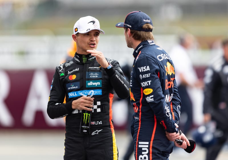 Lando Norris and Max Verstappen at Silverstone
