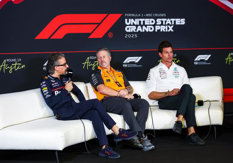 Laurent Mekies, Zak Brown, Toto Wolff, Generic, USGP, 2025