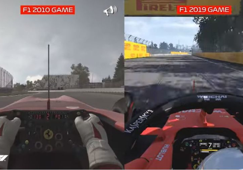 VIDEO: F1 2019 game compared to 2010