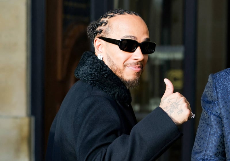 Lewis Hamilton in Dior at Paris Fashion Week 2026