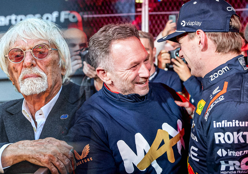 Ecclestone, Horner, Verstappen, socials