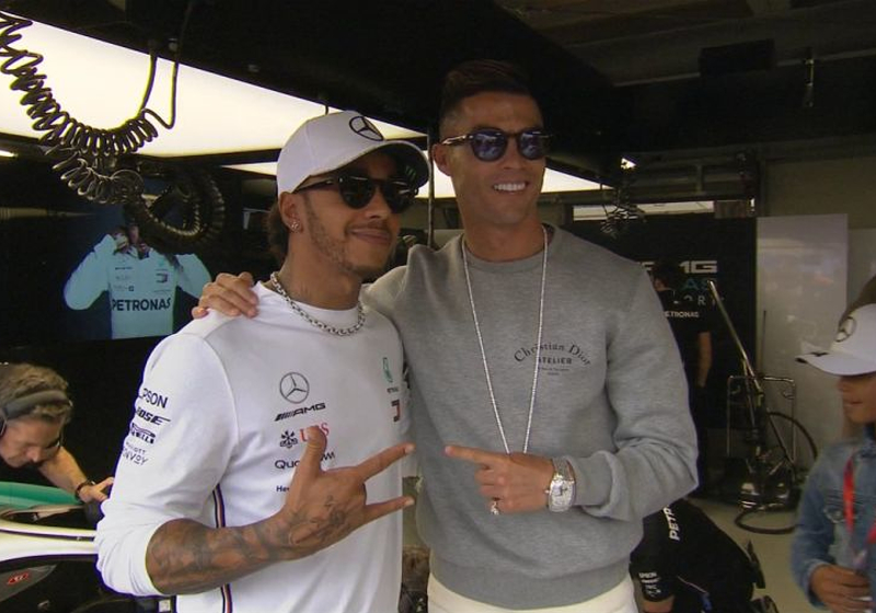 VIDEO: Hamilton visited by Cristiano Ronaldo at Monaco GP