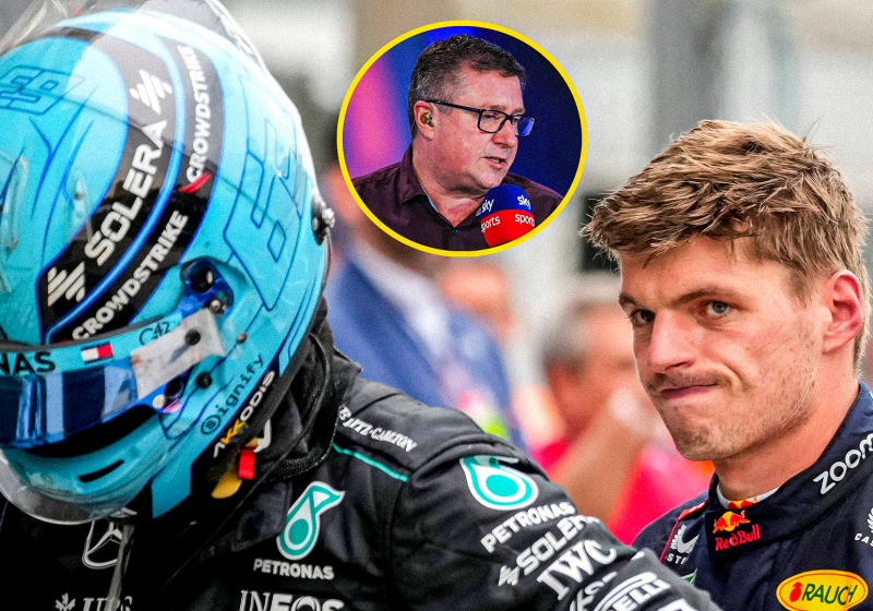 Verstappen, Russell, Crofty, socials