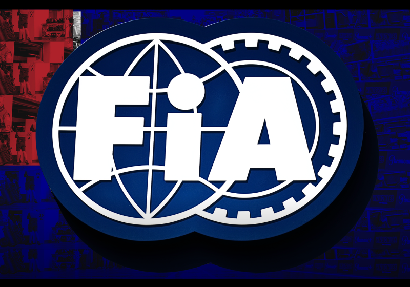The FIA logo in front of the Australian flag