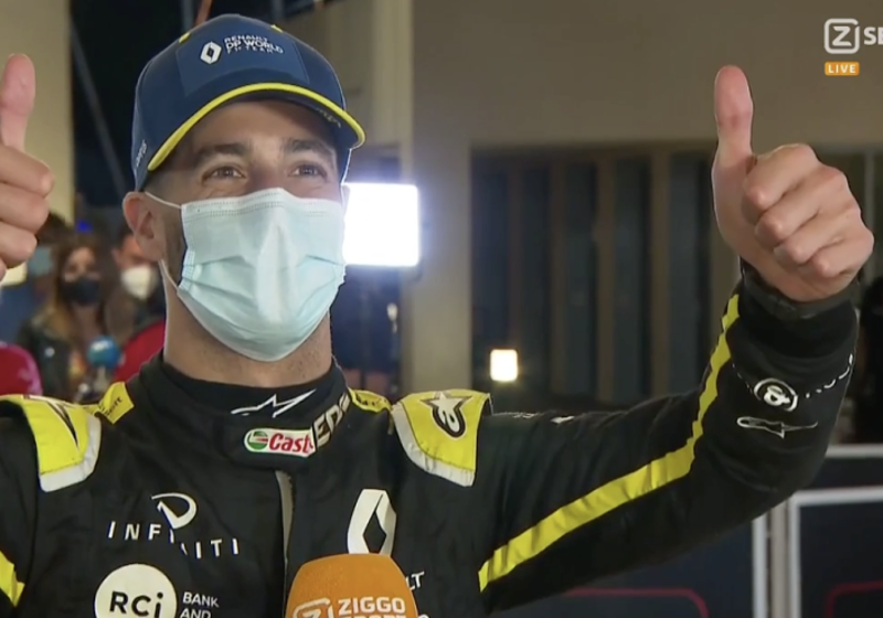 Ricciardo crashte bijna in jacht op snelste raceronde: "Pushte heel hard"