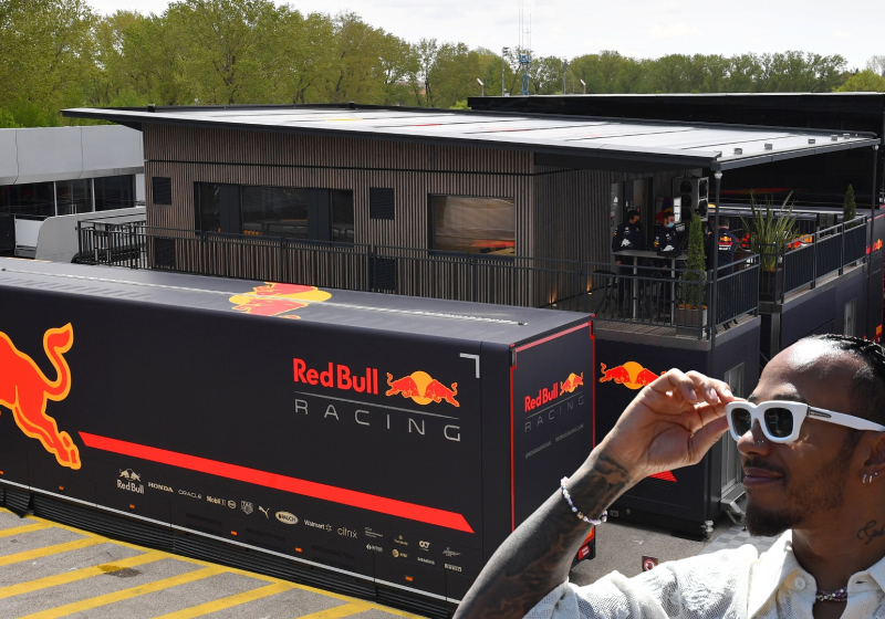 Hamilton caught SPYING on Red Bull near F1 garage