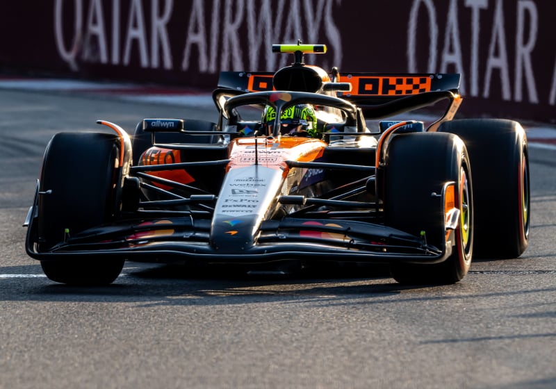 Norris during practice in Mexico