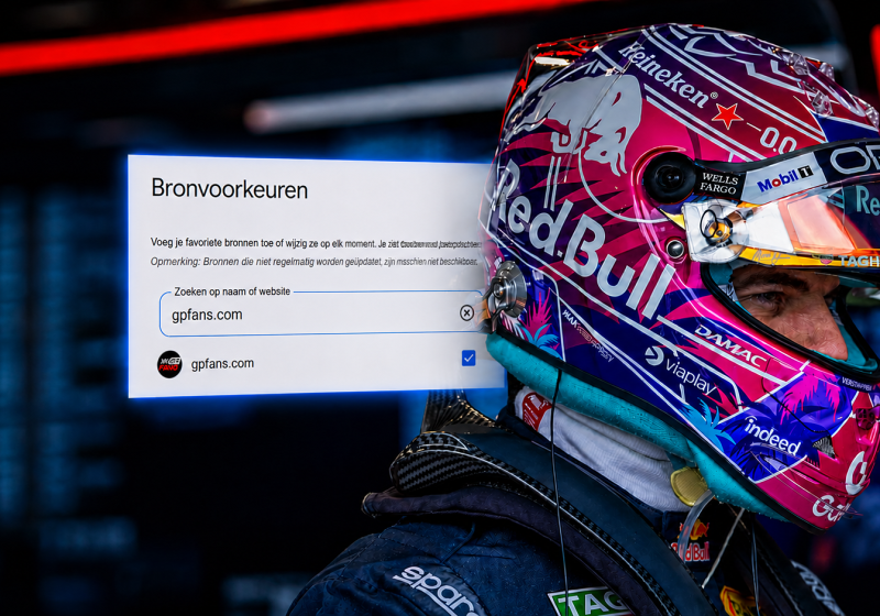 Stel GPFans in als voorkeursbron op Google en win een schaalmodelhelm van Max Verstappen