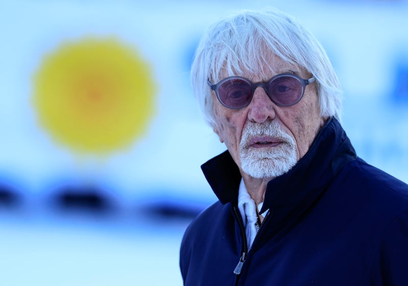 Bernie Ecclestone looks on at an off-track event