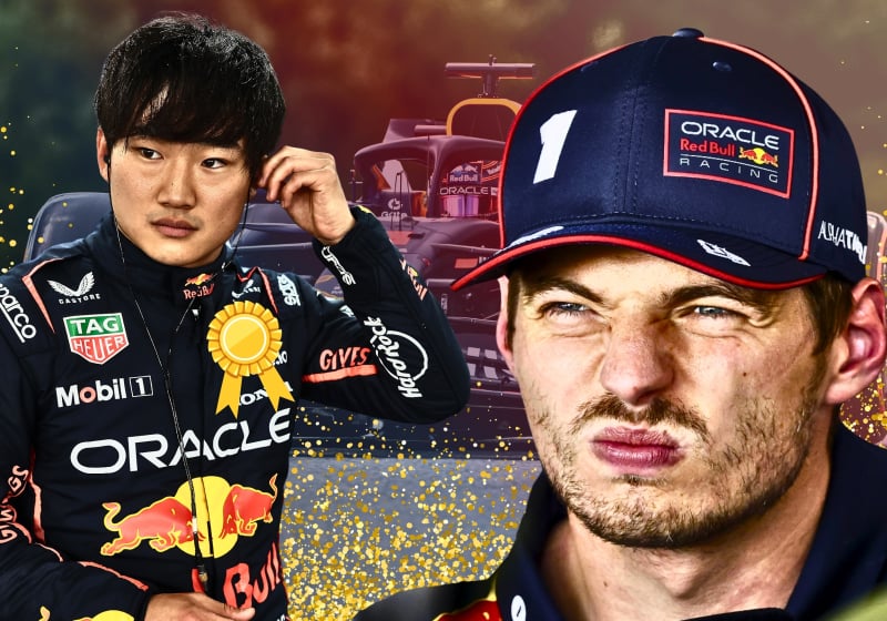 Tsuonda and Verstappen at Red Bull