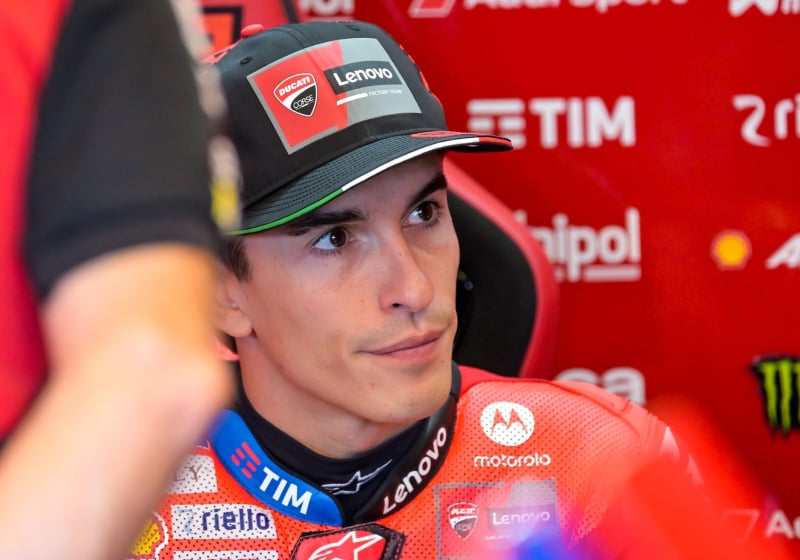 Marc Marquez waiting in the box at the San Marino GP