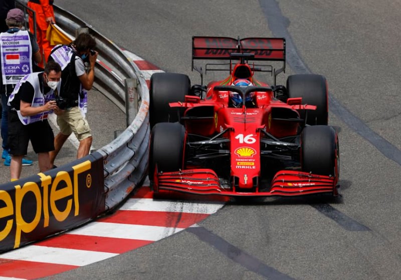 Leclerc crashes after claiming shock pole position for Monaco Grand Prix