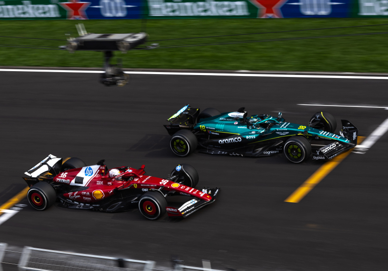Stroll and Leclerc battling at Shanghai