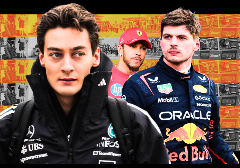 Lewis Hamilton, Max Verstappen, George Russell