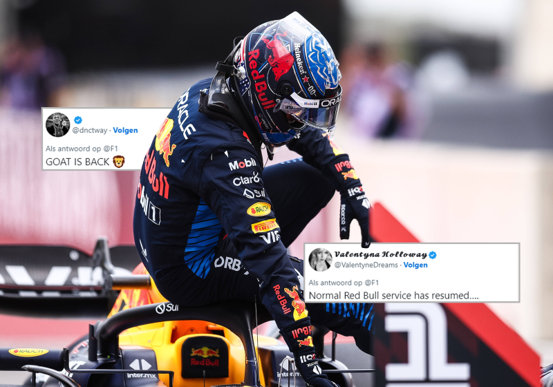Social media looft Verstappen na sprintzege: "De GOAT is terug!"