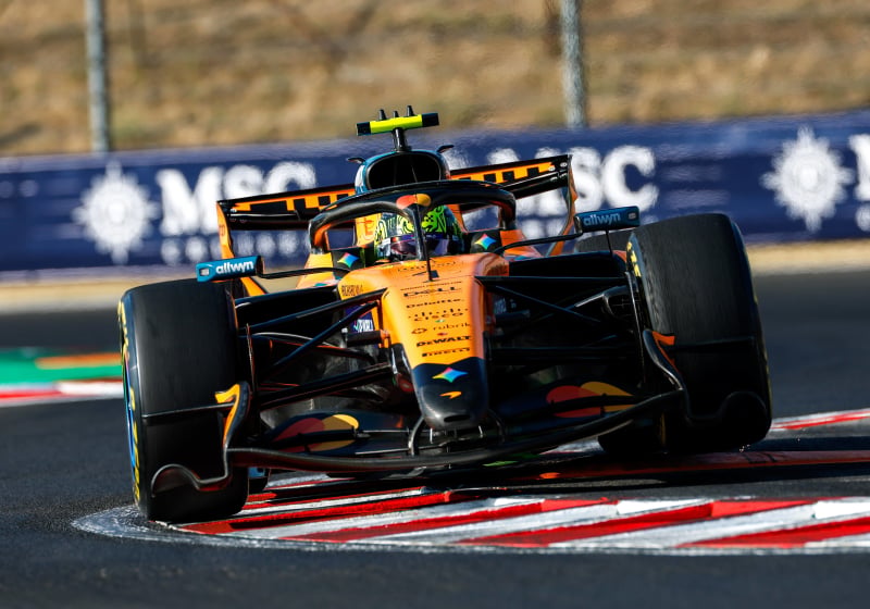 Norris daagt Ferrari's uit voor de bovenste plekken, Verstappen op flinke achterstand