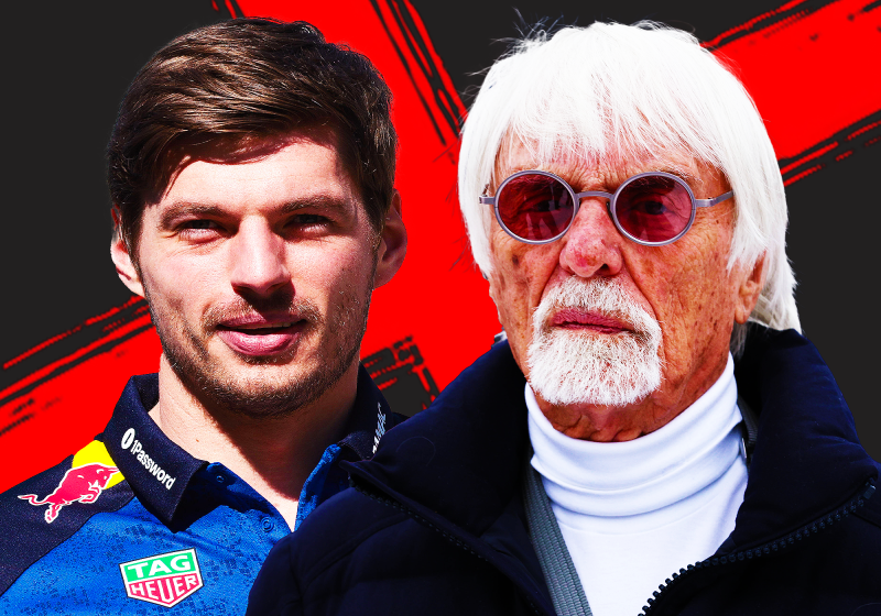 Max Verstappen and Bernie Ecclestone