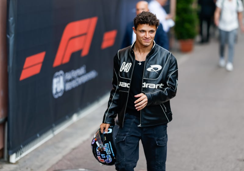 Lando Norris in the paddock in Monaco