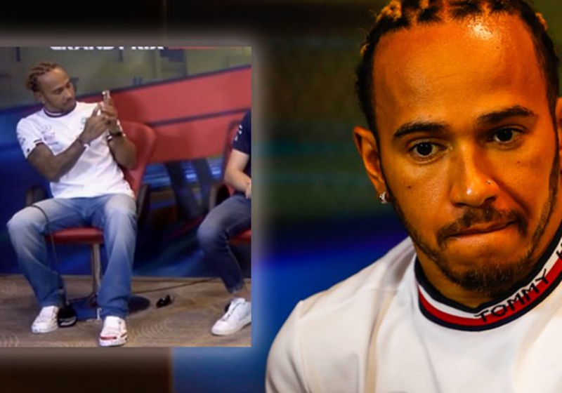 Waarom fotografeerde Hamilton zijn mede-coureurs tijdens persconferentie Bakoe?